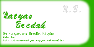 matyas bredak business card