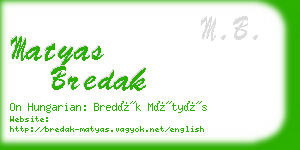 matyas bredak business card